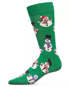Мужские праздничные носки Snowmen Crew, зеленый Memoi