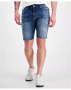 Логан потертые джинсовые шорты 9", синий Guess