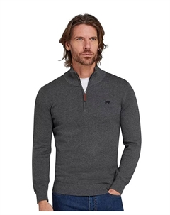 Мужская кофта с молнией на четверть из хлопка и кашемира, серый Raging bull
