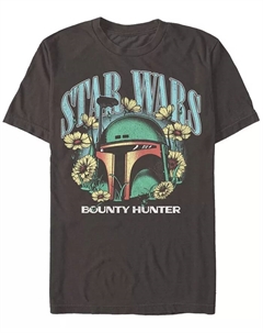 Мужская футболка Boba Floral с коротким рукавом, серый Star wars