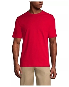 Мужская футболка Essential с коротким рукавом, красный Lands' end