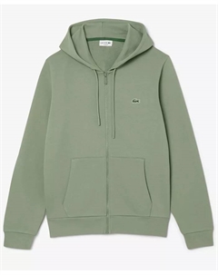 Мужская флисовая толстовка с молнией, зеленый Lacoste