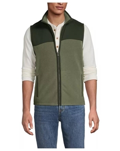 Мужская флисовая жилетка Anyweather RainDefense, зеленый Lands' end