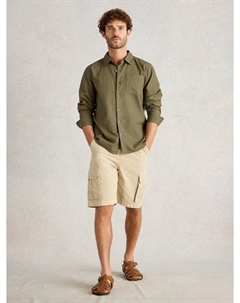 Футболка Ely Linen Blend Regular Fit, Khaki Green White stuff