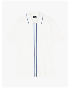 Хлопковая поло с полосками и пуговицами Regular Fit, White Paul smith