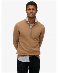 Эссеншиалс хлопковый полузип худи, Carbon Brown Marl Superdry