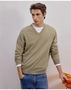 Мужской свитер с V-образным вырезом, светло-зеленый Dustin