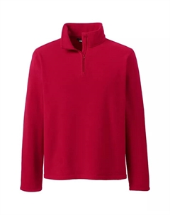 Мужская легкая флисовая толстовка с молнией на четверть, красный Lands' end