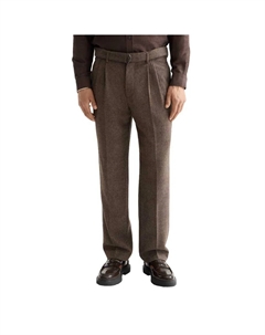 Брюки Yarn-Dyed Wool Blend Relaxed Straight Pleated chino, коричневый Scotch&soda