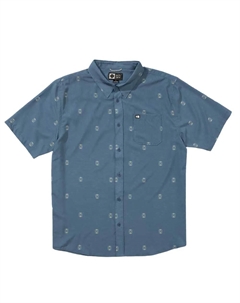 Рубашка с коротким рукавом Breezer perf button up, синий Salty crew