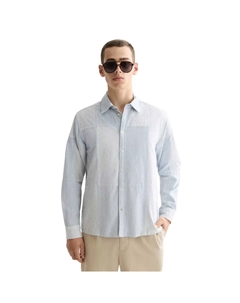 Рубашка с длинным рукавом Patchwork Relaxed Fit Oxford, синий Scotch&soda