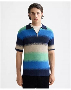 Мужская поло с коротким рукавом в расслабленном крое в полоску, синий Scotch&soda