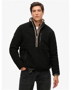 Полузастёгивающийся флисовый джемпер для активного отдыха, Contrast Black Superdry