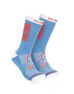 Мужские светло-голубые носки Kick Off в стиле ретро Houston Oilers Mitchell and ness