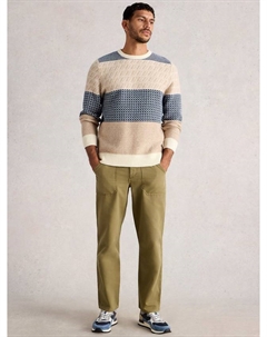 Вязаный свитер с узором фэр-айл из шерстяной смеси, Navy/Multi White stuff