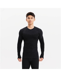 Женская/мужская бесшовная функциональная рубашка с длинными рукавами - Keepdry чёрная Kipsta