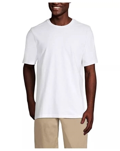 Мужская футболка Super-T с короткими рукавами, белый Lands' end