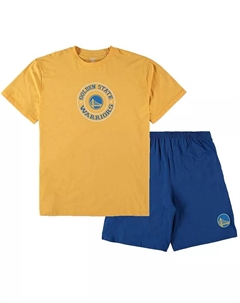 Мужской комплект для сна Golden State Warriors "Gold Royal", футболка и шорты больших размеров Concepts sport