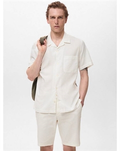 Хлопковая рубашка Muzza с коротким рукавом и пуговицами Mango