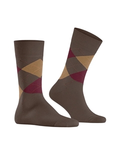 Мужские короткие носки из органического хлопка с ромбами, темно-коричневый Burlington