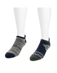 Мужские носки No Show из шерсти (2 пары, мультиколор Muk luks