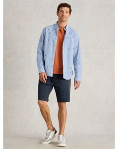 Хлопковая рубашка Finsbury с крючком для рыбы, Chambray Blue White stuff