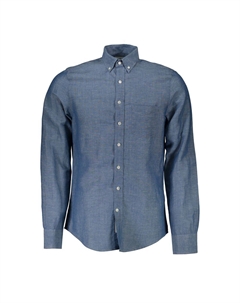 Синяя хлопковая рубашка, синий Gant