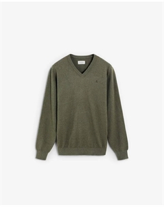 Мужской джемпер с V-образным вырезом, обычный крой, хаки Scalpers