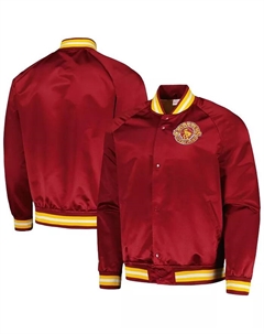 Мужская винтажная куртка Cleveland Cavaliers Hardwood Classics Throwback Wordmark с регланными рукавами и полной застежкой на кнопки Mitchell and ness