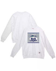 Мужская белая толстовка с капюшоном Bud Light Seattle Seahawks The Crest Mitchell and ness