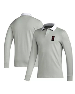 Мужская серая дорожная поло с длинным рукавом Player 2023 D.C. United Adidas