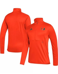 Мужская оранжевая толстовка Miami Hurricanes 2023 Sideline AEROREADY с полузастежкой Adidas