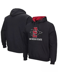 Мужская черная толстовка с капюшоном San Diego State Aztecs Arch Logo 3.0 Pullover Hoodie Colosseum