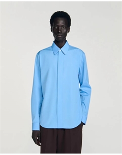 Однотонная мужская рубашка, синий Sandro