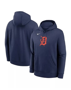 Мужской синий толстовка с капюшоном Detroit Tigers Logo Club Fleece Pullover Hoodie Nike
