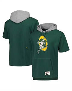 Мужская зеленая толстовка с короткими рукавами Green Bay Packers Postgame Mitchell and ness