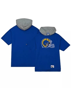 Мужская худи с короткими рукавами Royal Los Angeles Rams Postgame Mitchell and ness