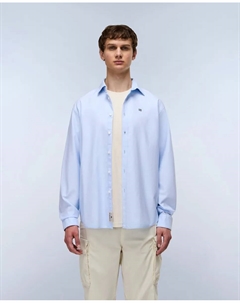 Мужская рубашка Оксфорд из поплина, свободного кроя, белая, синий Napapijri