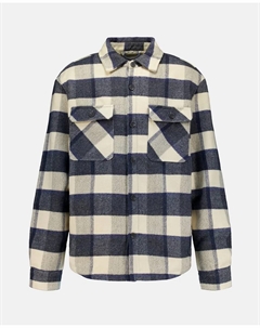 Мужская рубашка-овершейт в клетку с утепленной подкладкой из искусственного овчины, синий Green coast