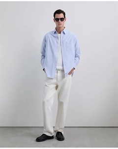 Мужская хлопковая рубашка с нагрудным карманом, синий Scalpers