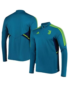 Мужская бирюзовая тренировочная футболка Juventus Team AEROREADY с молнией до середины груди Adidas