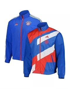 Мужская синяя бомбер с логотипом Bayern Munich на молнии Adidas