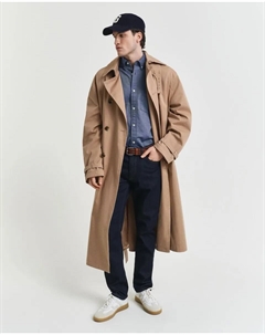 Мужская рубашка Оксфорд с длинными рукавами и стандартным кроем, однотонная, синий Gant