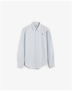 Мужская хлопковая рубашка с вышитым логотипом, синий/белый Scalpers