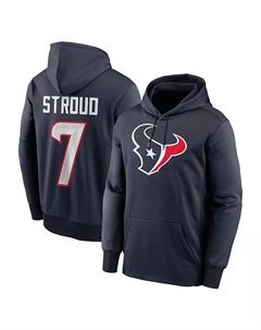 Мужская толстовка с капюшоном C.J. Stroud цвета "морской волны" Houston Texans с именем и номером игрока Nike