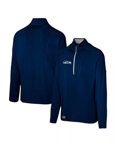 Мужская толстовка с четвертью молнии Seattle Seahawks Grind Iron в университетском синем цвете Outerstuff