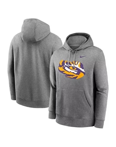 Мужская толстовка с капюшоном Heather Gray LSU Tigers Primetime Alternate Logo Club Fleece Pullover Hoodie Nike