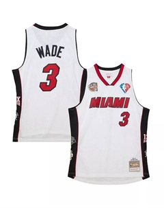 Мужская и женская баскетбольная майка Dwyane Wade в ретро-стиле Miami Heat, посвященная включению в Зал славы 2023 года, цвет белый Mitchell and ness