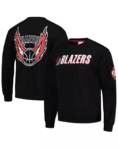 Мужская черная толстовка с капюшоном Portland Trail Blazers Hardwood Classics There and Back Mitchell and ness