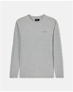 Мужская хлопковая футболка с длинными рукавами и логотипом бренда на груди, серый Hackett